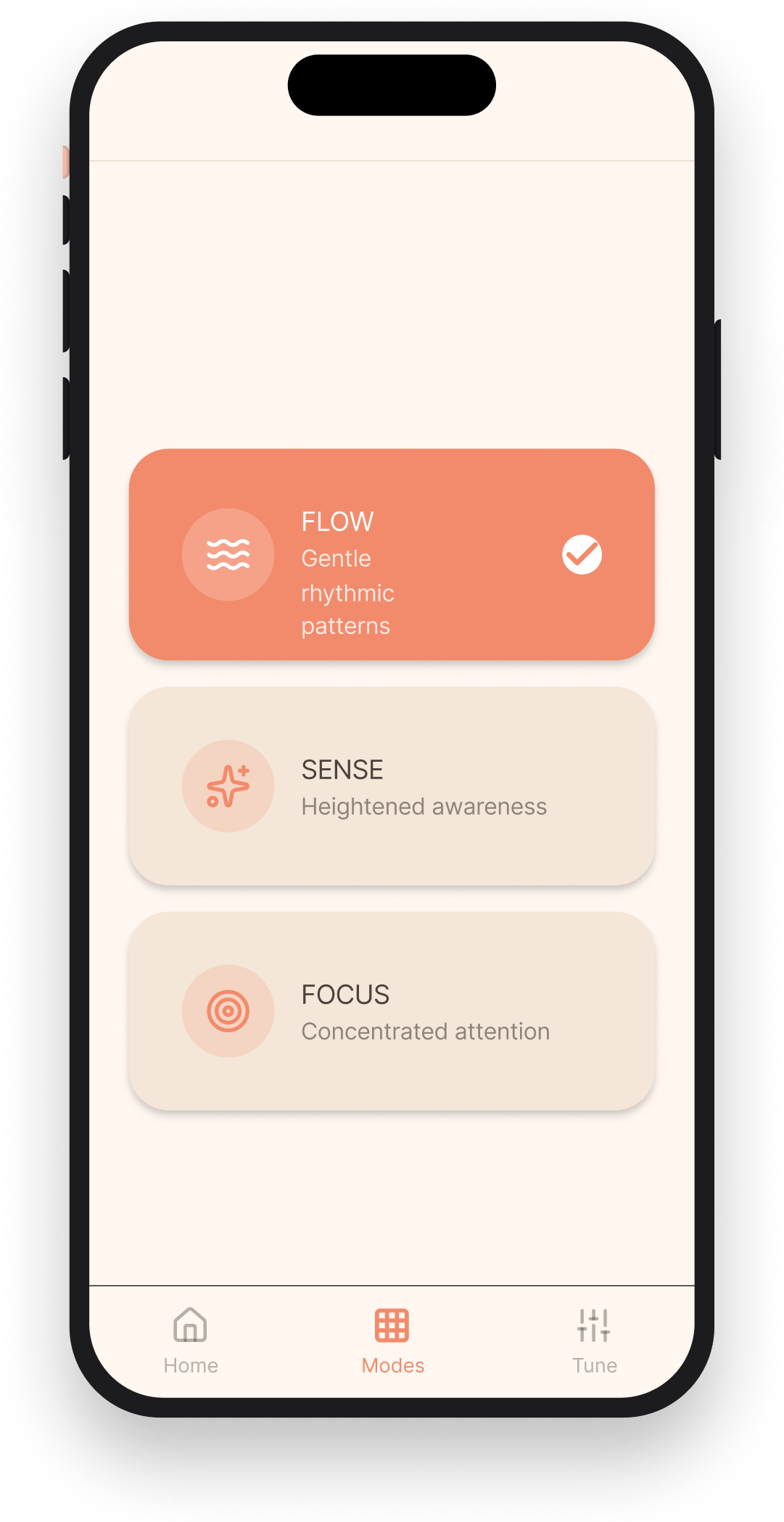 UI Prototype Frame 2 - Mode Selection