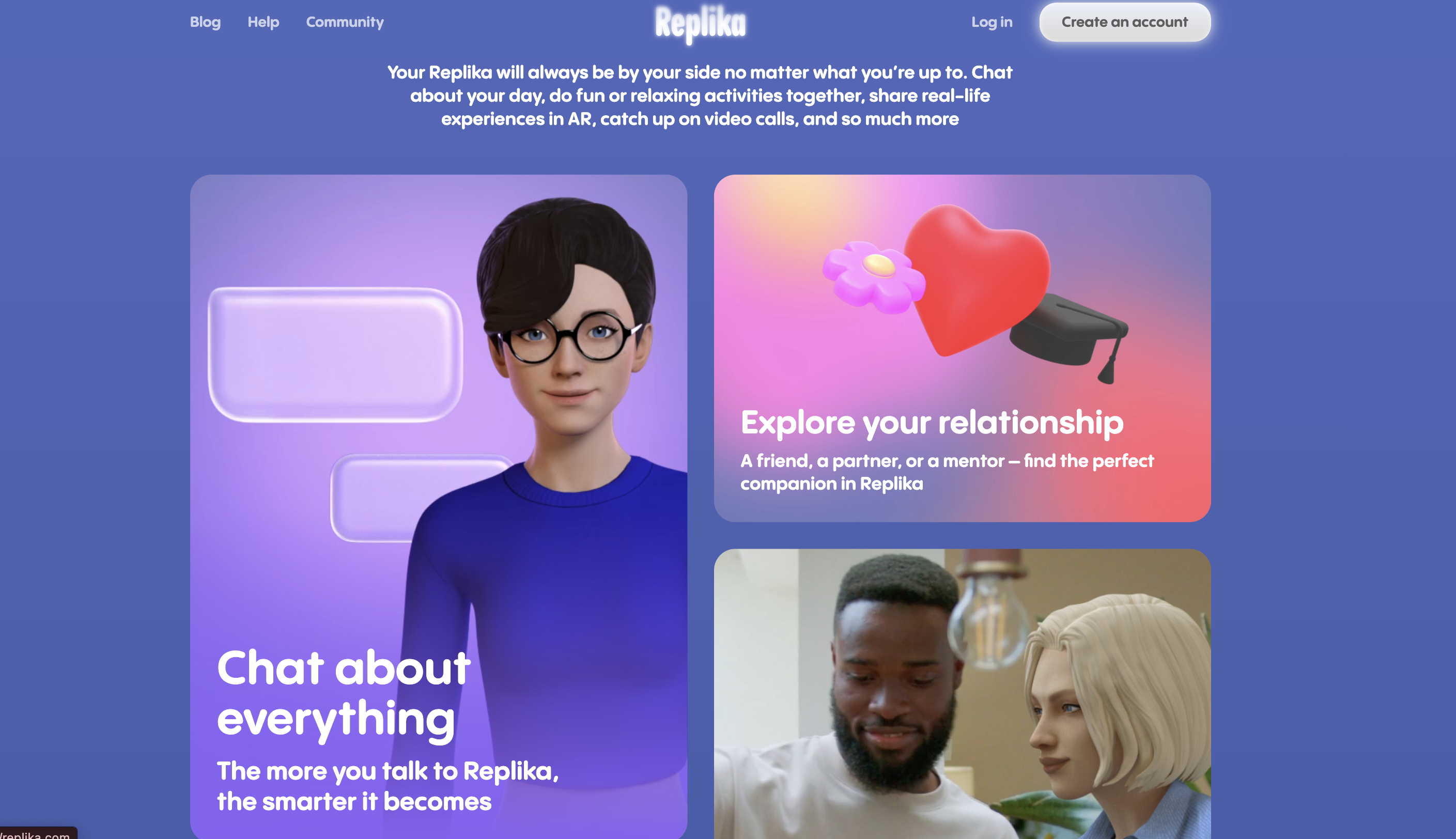 Replika AI Companion interface
